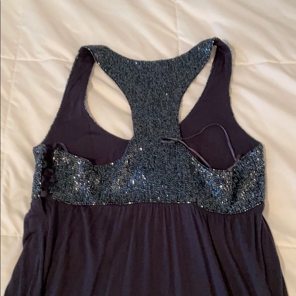 Matty M Racer Back Sequin Tank - Navy Blue - Picture 4 of 16